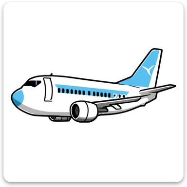 Boeing 737 commercial passenger airplane traveling around the world with Earth visible sticker