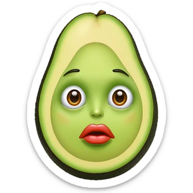 Aguacate con labios y ojos  sticker