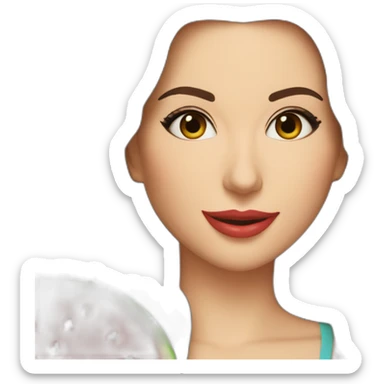 Nancy ajram with a watermelon sticker