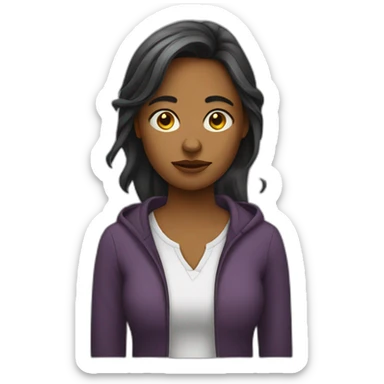 sad Female Graphic designer sticker