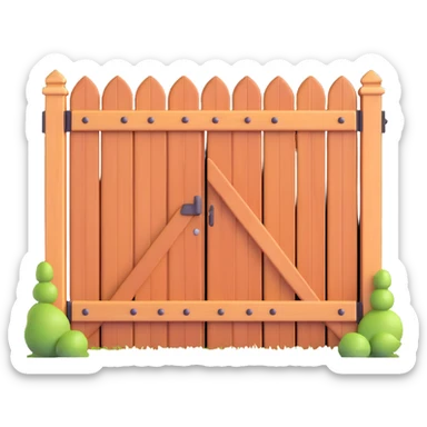 wooden fence gate door for house entrance sticker