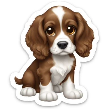 cocker spaniel puppy brown and white sticker