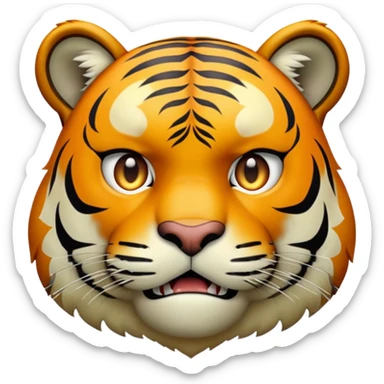 tiger face monkaS meme nervous sweating for Twitch emote sticker