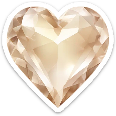 Beige crystal heart sticker