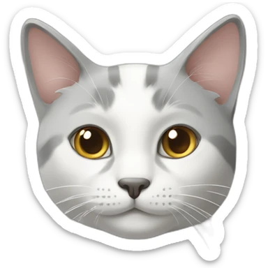gray-and-white-cat sticker