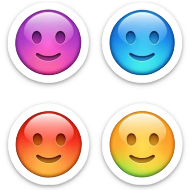 a colourful button not 3d or shading only 1 button sticker