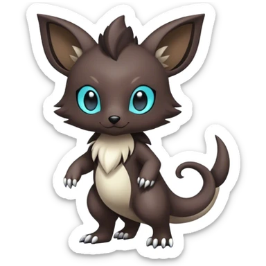 Cute cool colorful dark fantasy animal hybrid Fakemon full body sticker