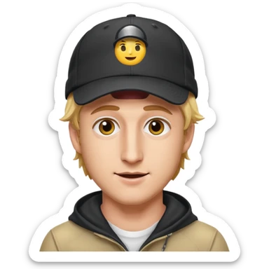 logan paul emoji, with a Maverick cap, playful look sticker