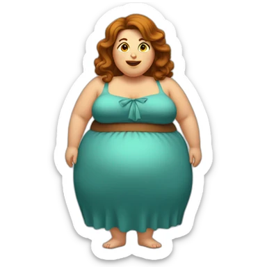 obese-woman-big-belly-cheveux-marron sticker