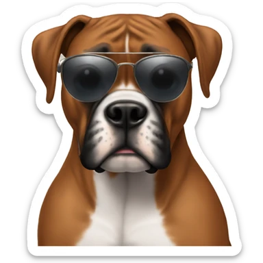 Boxer with sunglasses sticker