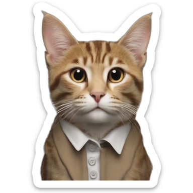 Anthropomorphic Cat Furry wearing blue shirt sticker