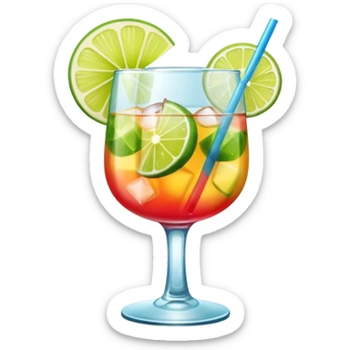 a glass of summer cocktail sticker