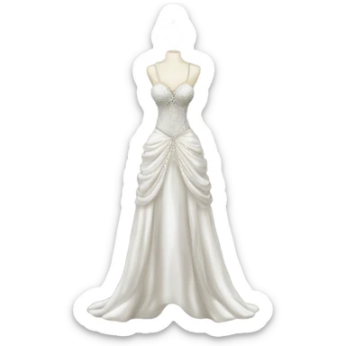 Hyper Realistic ornate 
Minimalistic diamonds and pearls Wedding dress displays sticker