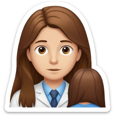 Brown long haired child therapist  sticker