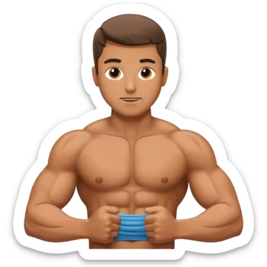 man doing abdominals sticker