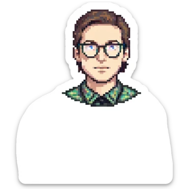 white man with glasses sticker