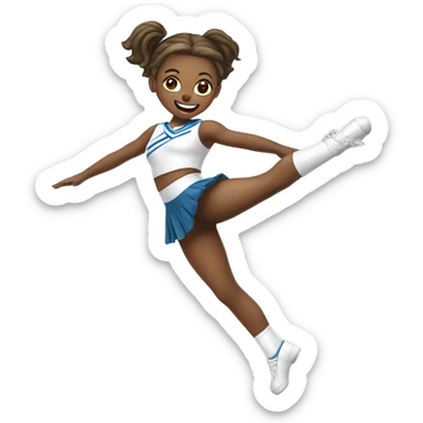 White-Jumping-Splits-Cheerleader-pigtails  sticker
