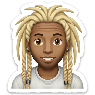 black guy with grills and blonde dreads sticker