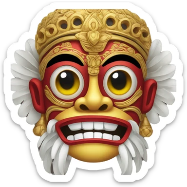 balinese barong mask sticker