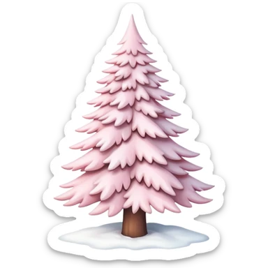 Pastel pink fir with snow  sticker