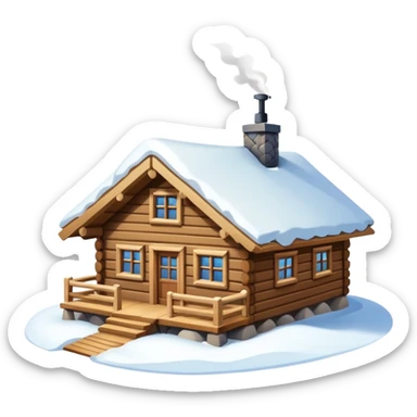Norwegian cozy mountain cabin sticker