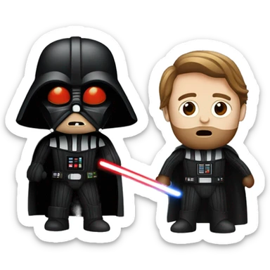 Darth vader vs obi wan sticker