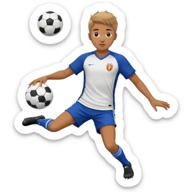 soccer player doing ball tricks sticker