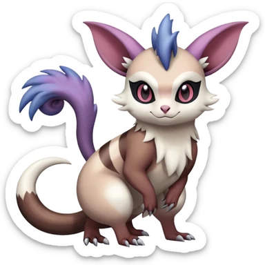 Furret-Absol-Noibat-Noivern-Hybrid (Full body) sticker