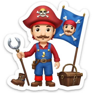 Create the Mario character.The luf from the anime anpice sticker