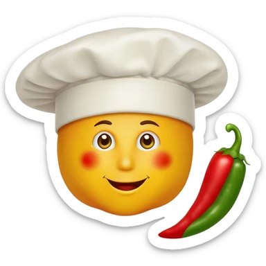 chef hat alongside various peppers sticker