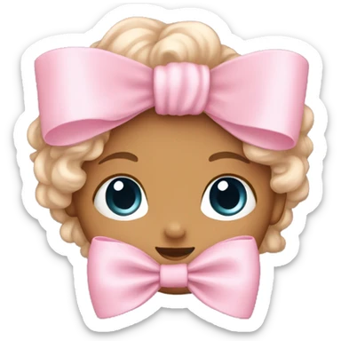 Baby pink bow sticker