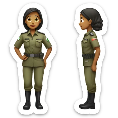 A girl in IDF uniform  sticker