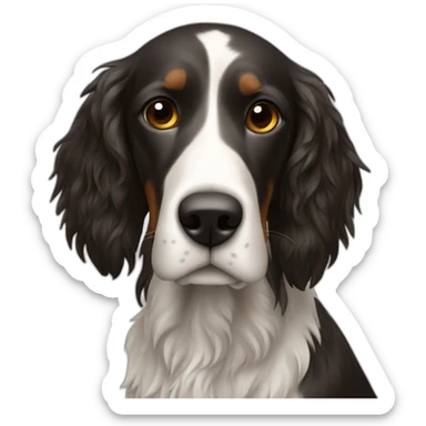 setter anglais noir a tache blanche sticker