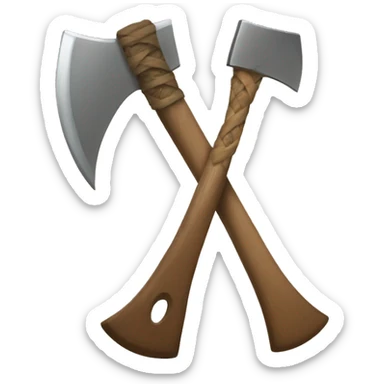 axe with a beige bow tied on the center sticker