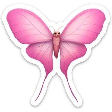 pink heart with luna moth wings sticker