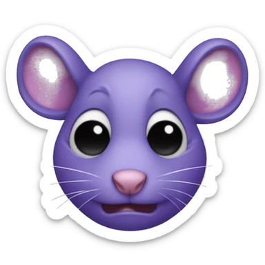 Purple rat crying with smudged black mascara under the eyes sticker