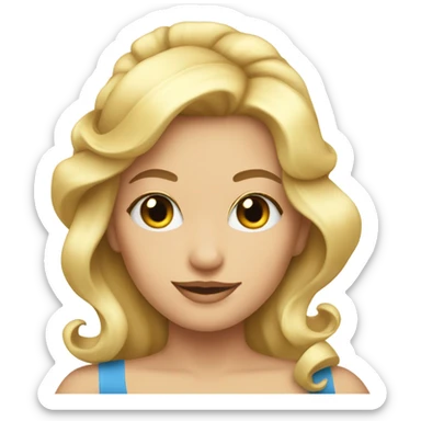 coquette blonde with rabon on hair sticker