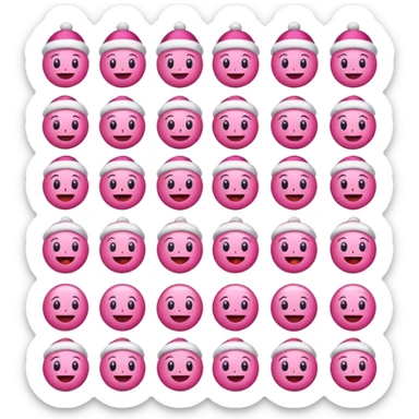 Cute pink Christmas and new years emojis sticker