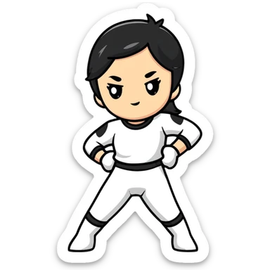 girl with fierce pose sticker