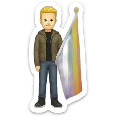 jesse pinkman holding the nonbinary pride flag sticker