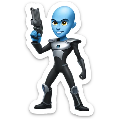 megamind with a gun sticker