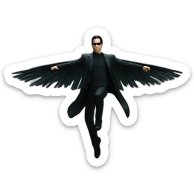 neo the matrix flying sticker