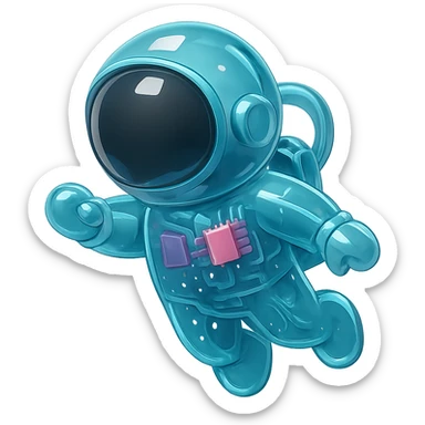 astronaut floating in space sticker