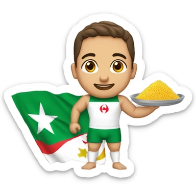 Une Algérienne qui mange du couscous avec un maillot de l’Algérie  sticker