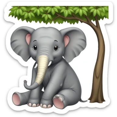 Garmi ke din, hathi ped ki chhaya me aaraam kar raha tha..." sticker