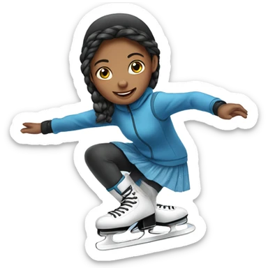 young girl ice skating sticker