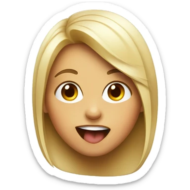 Girl sticking her tongue out sticker