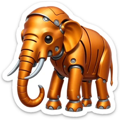 Little completely orange mammouth cyborg sticker