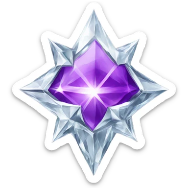 purple diamond star asilver margin and sticker
