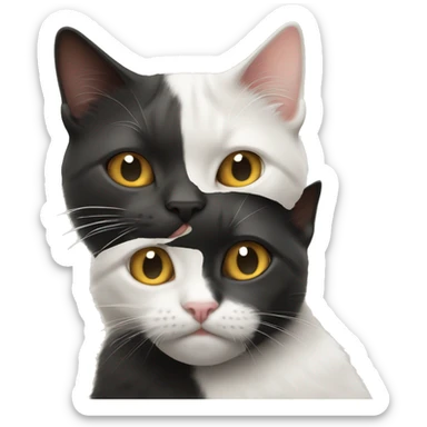  yin yang de gatos abrazados sticker